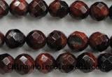 CTE703 15.5 inches 10mm faceted round red tiger eye beads