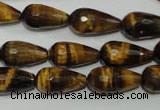 CTE761 15.5 inches 10*20mm faceted teardrop yellow tiger eye beads