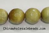 CTE906 15.5 inches 16mm faceted round golden tiger eye beads