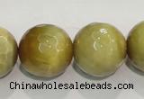 CTE908 15.5 inches 20mm faceted round golden tiger eye beads