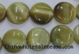 CTE915 15.5 inches 16mm flat round golden tiger eye beads wholesale