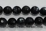 CTE923 15.5 inches 10mm faceted round silver tiger eye beads