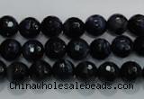 CTE932 15.5 inches 8mm faceted round dyed blue tiger eye beads