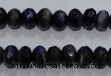 CTE941 15.5 inches 6*10mm faceted rondelle dyed blue tiger eye beads