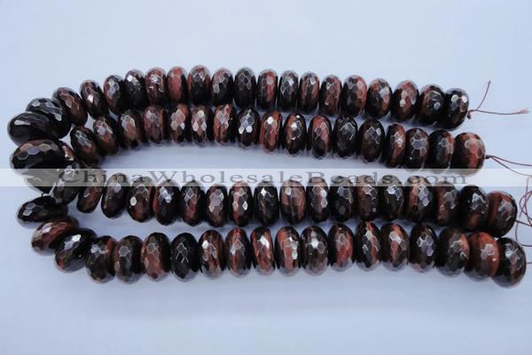 CTE95 15.5 inches 10*20mm faceted rondelle red tiger eye beads