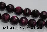 CTE972 15.5 inches 8mm faceted round dyed red tiger eye beads