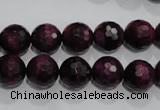 CTE973 15.5 inches 10mm faceted round dyed red tiger eye beads