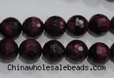 CTE973 15.5 inches 10mm faceted round dyed red tiger eye beads