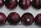 CTE977 15.5 inches 18mm faceted round dyed red tiger eye beads