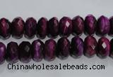 CTE981 15.5 inches 6*10mm faceted rondelle dyed red tiger eye beads