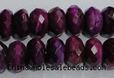 CTE983 15.5 inches 10*14mm faceted rondelle dyed red tiger eye beads