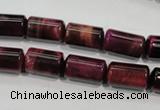 CTE989 15.5 inches 8*14mm tube dyed red tiger eye beads wholesale