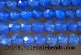 CTG1006 15.5 inches 2mm faceted round tiny blue agate beads