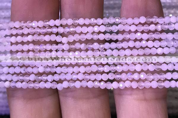 CTG1028 15.5 inches 2mm faceted round tiny white moonstone beads
