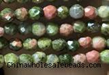 CTG1060 15.5 inches 2mm faceted round tiny unakite gemstone beads