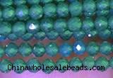 CTG1097 15.5 inches 2mm faceted round tiny quartz glass beads