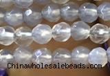 CTG1111 15.5 inches 3mm faceted round tiny grey agate beads