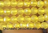 CTG1112 15.5 inches 3mm faceted round tiny yellow agate beads