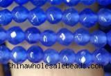 CTG1114 15.5 inches 3mm faceted round tiny blue agate beads