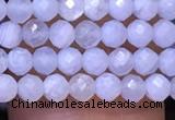 CTG1118 15.5 inches 3mm faceted round tiny blue lace agate beads