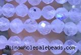 CTG1131 15.5 inches 3mm faceted round tiny white moonstone beads