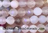 CTG1132 15.5 inches 3mm faceted round tiny rainbow moonstone beads