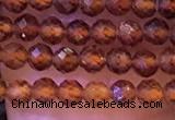 CTG1139 15.5 inches 3mm faceted round tiny orange garnet beads