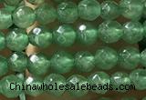 CTG1155 15.5 inches 3mm faceted round tiny green aventurine beads