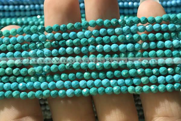 CTG1176 15.5 inches 3mm faceted round tiny turquoise beads