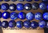 CTG1194 15.5 inches 3mm faceted round tiny dyed lapis lazuli beads