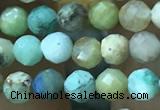 CTG1211 15.5 inches 4mm faceted round tiny chrysocolla beads