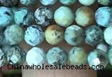 CTG1212 15.5 inches 4mm faceted round tiny African turquoise beads