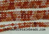 CTG123 15.5 inches 2mm round grade A tiny red agate beads wholesale