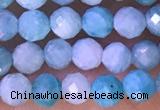 CTG1309 15.5 inches 4mm faceted round amazonite beads wholesale