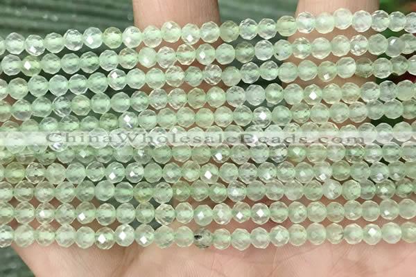 CTG1348 15.5 inches 4mm faceted round prehnite beads wholesale