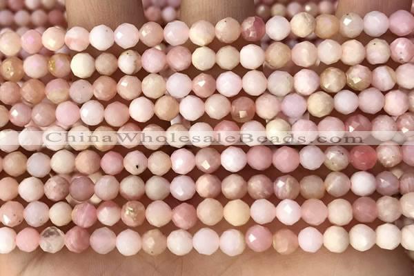 CTG1365 15.5 inches 5mm faceted round pink opal gemstone beads