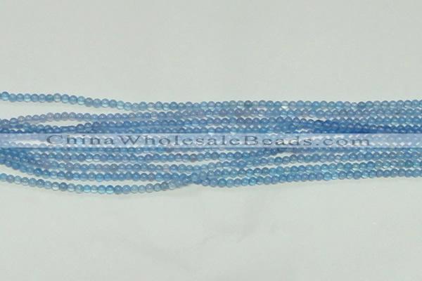 CTG137 15.5 inches 3mm round tiny blue agate beads wholesale