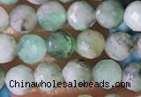 CTG1390 15.5 inches 4mm faceted round tiny emerald beads