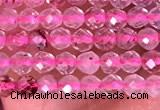 CTG1406 15.5 inches 2mm faceted round strawberry quartz beads