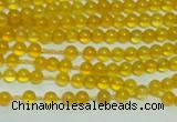 CTG141 15.5 inches 3mm round tiny yellow agate beads wholesale