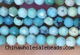 CTG1424 15.5 inches 2mm faceted round turquoise beads wholesale