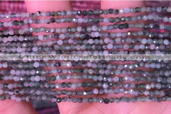 CTG1426 15.5 inches 2mm faceted round emerald gemstone beads