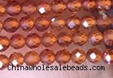 CTG1438 15.5 inches 2mm faceted round orange garnet beads wholesale