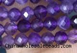 CTG1484 15.5 inches 3mm faceted round amethyst gemstone beads