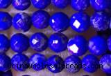 CTG1520 15.5 inches 3mm faceted round lapis lazuli beads