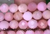 CTG1545 15.5 inches 4mm faceted round pink opal beads wholesale