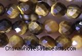 CTG1559 15.5 inches 4mm faceted round yellow tiger eye beads