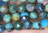 CTG1561 15.5 inches 4mm faceted round turquoise beads wholesale