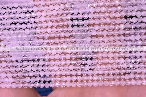 CTG1600 15.5 inches 2.5mm faceted round tiny white moonstone beads