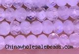 CTG1603 2.5*3.5mm faceted rondelle tiny white moonstone beads